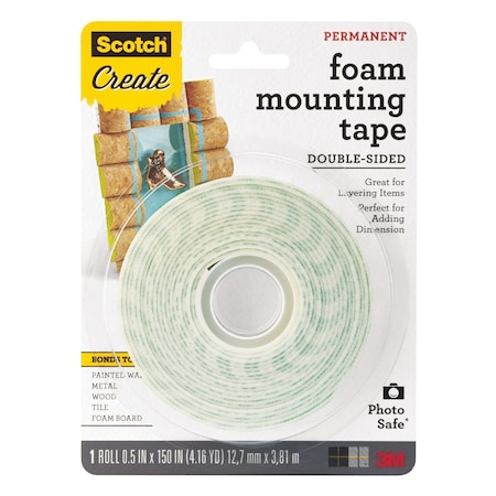 Scotch Foam Mount"g Tape 4013CFT, 1/2" (1, PK24 4013CFT